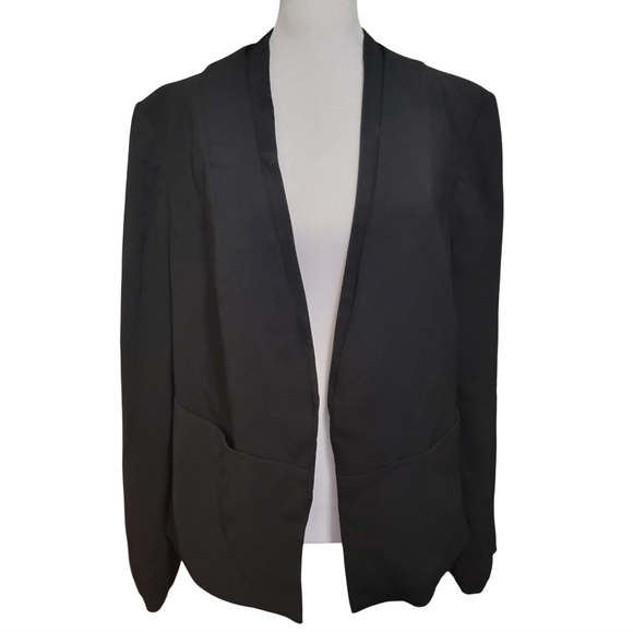 Vince Camuto Womens Size 12 Black Blazer Dress Jacket w/ Shawl Collar & Pockets - Picture 1 of 6